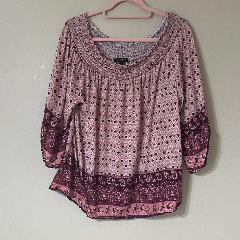 Signature Studio Pink and Purple Blouse - Picture 3 of 9